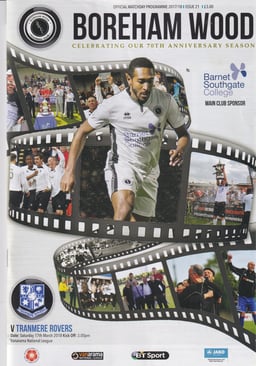 Boreham Wood v Tranmere Rovers Match Programme 2018-03-17